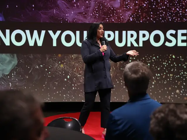 Blanca Criner delivering a keynote on stage